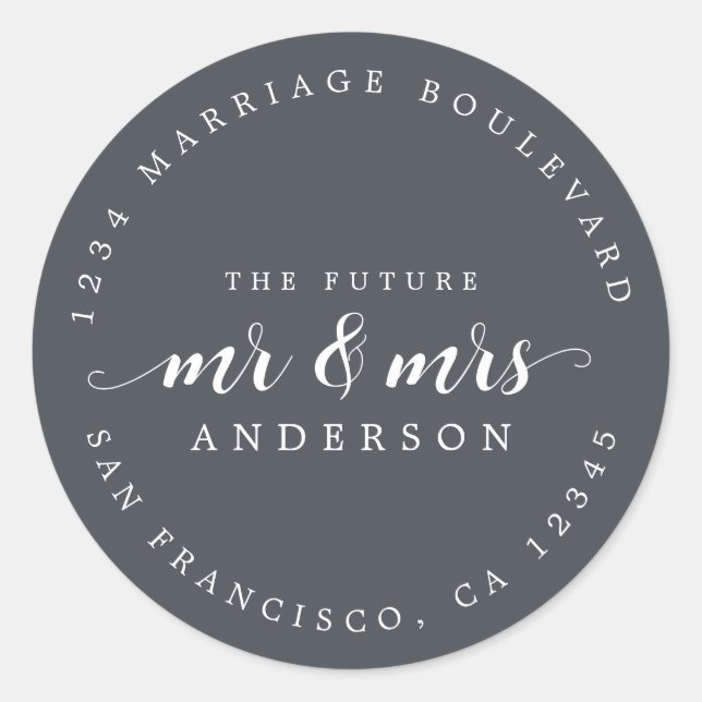 Pegatina Redonda Dirección de retorno fuera de negro del Sr. Script (Anverso)