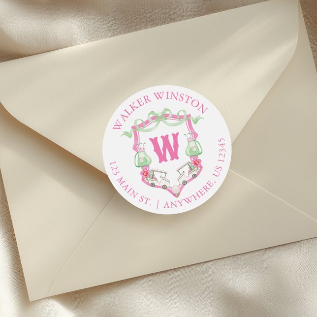 Pegatina Redonda Dirección del Escudo de monograma del carrito de g (Subido por el creador)