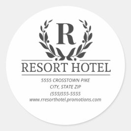 Pegatina Redonda Dirección del logotipo de su empresa