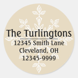 Pegatina Redonda Dirección personalizada de devolución de copo de n