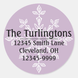 Pegatina Redonda Dirección personalizada de devolución de copo de n