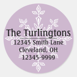 Pegatina Redonda Dirección personalizada de devolución de copo de n