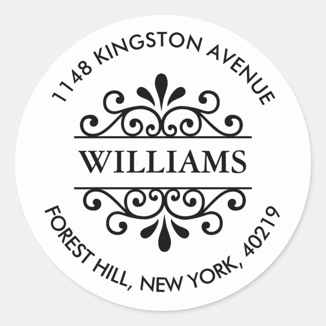 Pegatina Redonda Dirección simple de devolución de Personalizado Or (Anverso)