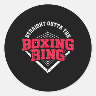 Pegatina Redonda Directamente del ring de boxeo Mma Kickboxing Boxi