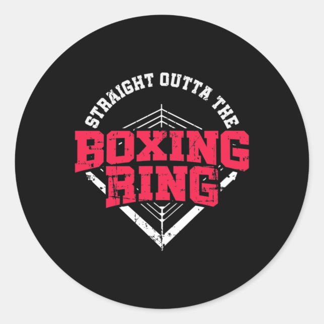Pegatina Redonda Directamente del ring de boxeo Mma Kickboxing Boxi (Anverso)