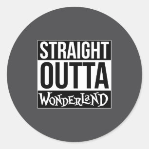 Pegatina Redonda Directo de Wonderland Sombrerero Loco Manga Larga 