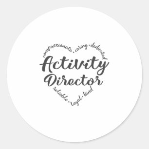 Pegatina Redonda Director de actividades, director de actividades
