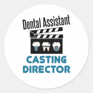 Pegatina Redonda Director de Ayudante Dental Casting