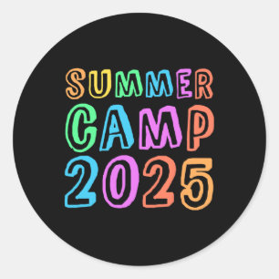 Pegatina Redonda Director de Campamento de Verano para Niños 2025 C