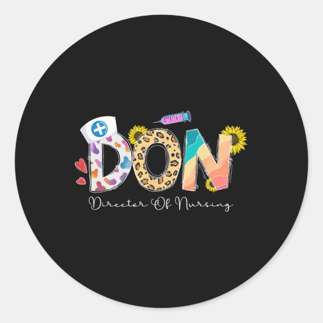 Pegatina Redonda Director de Enfermería Director de Enfermería (Anverso)