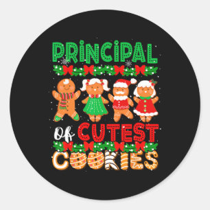 Pegatina Redonda Directora De Cutest Cookies Navidades Gingerbreads