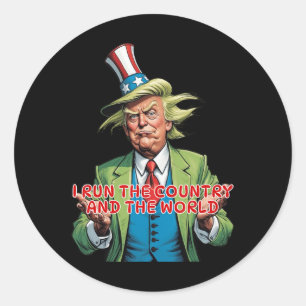 Pegatina Redonda Dirijo El País Y El Mundo Funny Trump