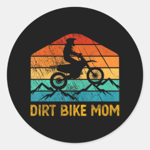 Pegatina Redonda Dirt Bike Mom Motocross Mom