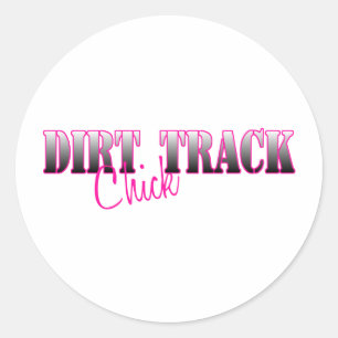 Pegatina Redonda Dirt Track Chick