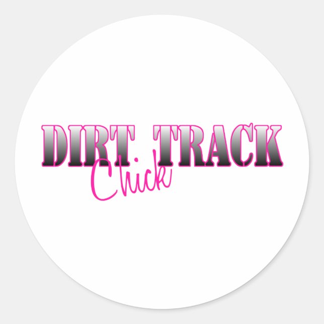 Pegatina Redonda Dirt Track Chick (Anverso)