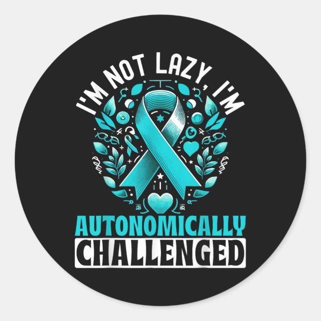 Pegatina Redonda Disautonomía Conciencia Enfermedad Crónica Disauto (Anverso)