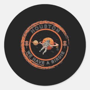 Pegatina Redonda Disc Golf Astronaut Tenemos Un Birdie