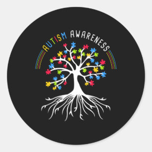 Pegatina Redonda Discapacidades de sensibilización sobre autismo Me