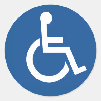 Pegatina Redonda Discapacitado