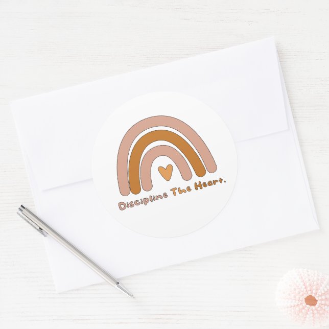 Pegatina Redonda Disciplina el arcoiris colorido motivacional del c (Sobre)