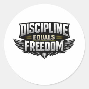 Pegatina Redonda Disciplina Es Igual a Libertad – Diseño Motivacion