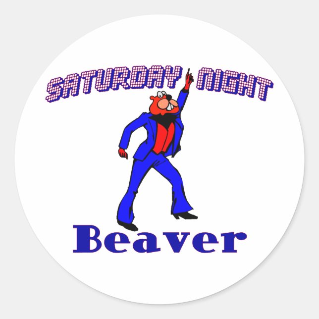 Pegatina Redonda Disco Beaver (Anverso)