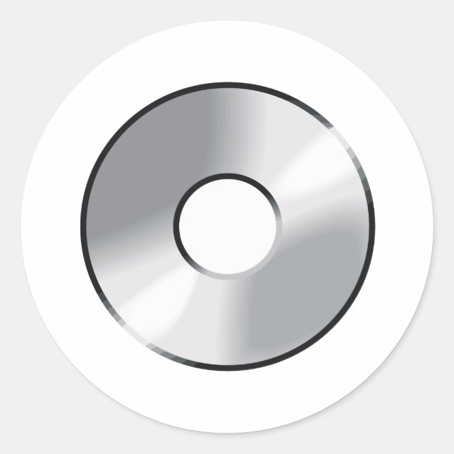 Pegatina Redonda disco compacto (Anverso)