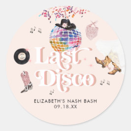 Pegatina Redonda Disco Cowgirl Nashville Pink Rodeo | Despedida de