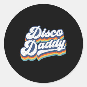 Pegatina Redonda Disco Daddy 60's Día de los Padres del disfraz del