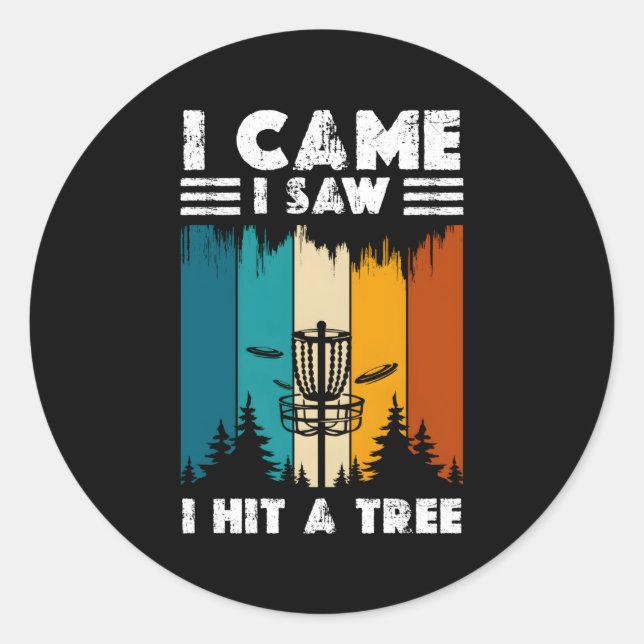 Pegatina Redonda Disco de disco de golf de disco (Anverso)