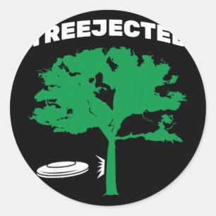 Pegatina Redonda Disco de Disco Golf Treejected volador