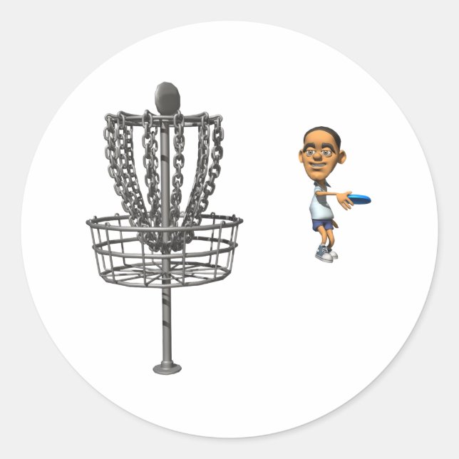 Pegatina Redonda Disco de golf (Anverso)