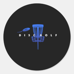 Pegatina Redonda Disco de Golf Estilizado con Sket y Disco - Disco