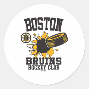 Pegatina Redonda Disco de hockey Boston Bruins estalla gris oficial
