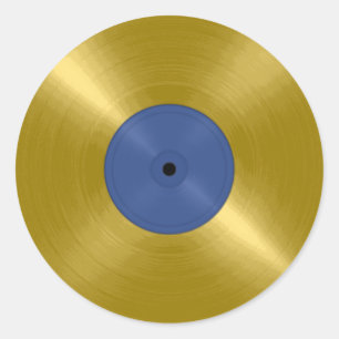 Pegatina Redonda Disco de vinilo de oro