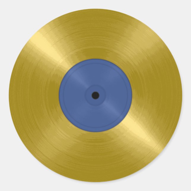 Pegatina Redonda Disco de vinilo de oro (Anverso)