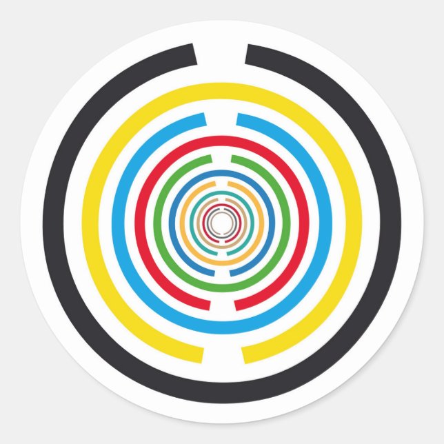 Pegatina Redonda Disco de vitalidad de Lakhovsky, antena de MWO Tes (Anverso)