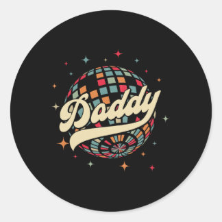 Pegatina Redonda Disco Papi 600 hombres Fiestas disfrazar padres