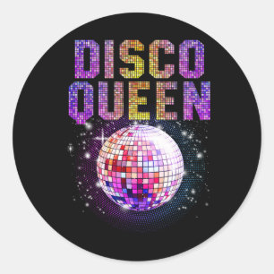 Pegatina Redonda Disco Queen Art Para Mujeres Chicas Funk Music Dis