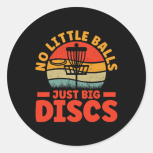 Pegatina Redonda Discos Retro Disc Golf S No Frisbee Pequeño Solo D