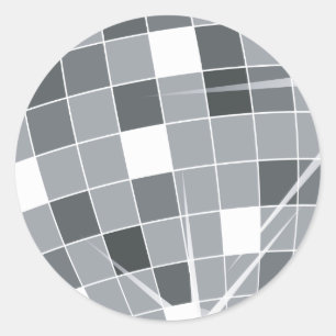 Pegatina Redonda Discoteca, bola espejo, club, discoteca, Fiesta