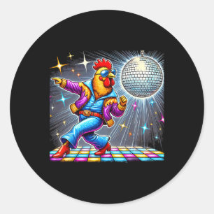 Pegatina Redonda Discoteca de pollo estético