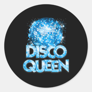 Pegatina Redonda Discoteca Queen - 70's Disco Tema 70