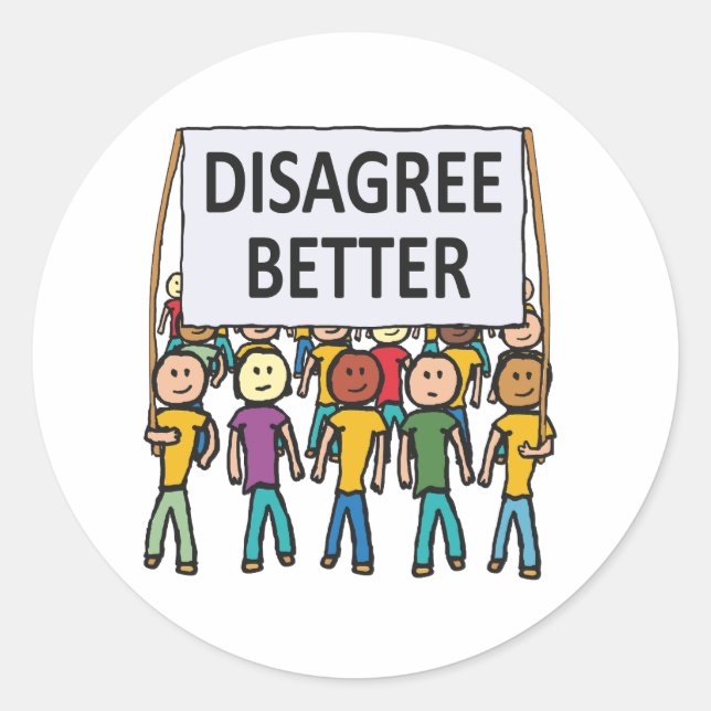 Pegatina Redonda Discrepar mejor (Anverso)