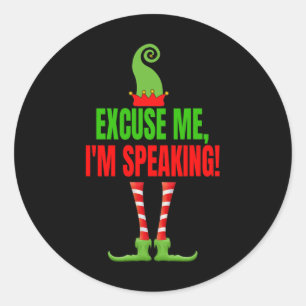 Pegatina Redonda Disculpe, I#39; estoy hablando gracioso Kamala Har