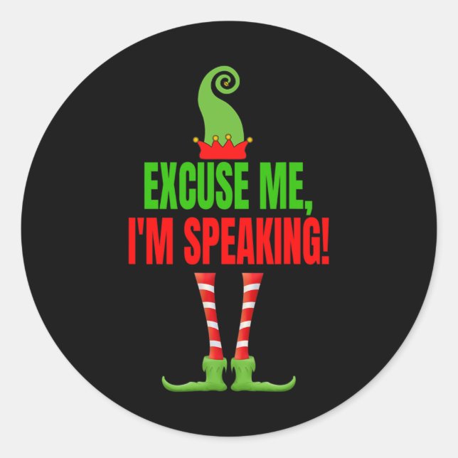 Pegatina Redonda Disculpe, I#39; estoy hablando gracioso Kamala Har (Anverso)