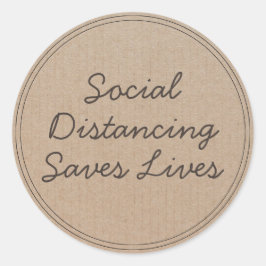 Pegatina Redonda Discurso social Salva vidas | Permanecer en casa