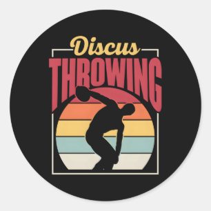 Pegatina Redonda Discus Throwing Sport Throwing