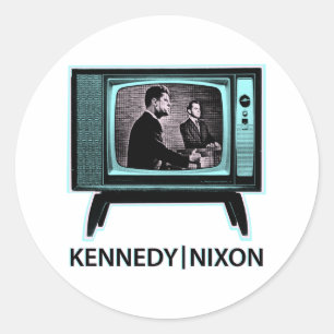 Pegatina Redonda Discusión 1960 de Kennedy Nixon