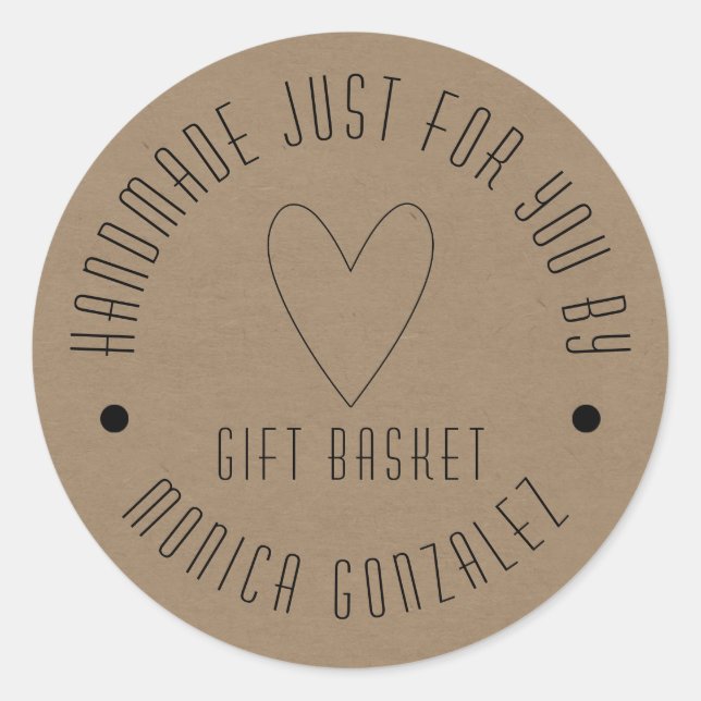 Pegatina Redonda Diseñado a mano solo para ti | Su negocio (Anverso)